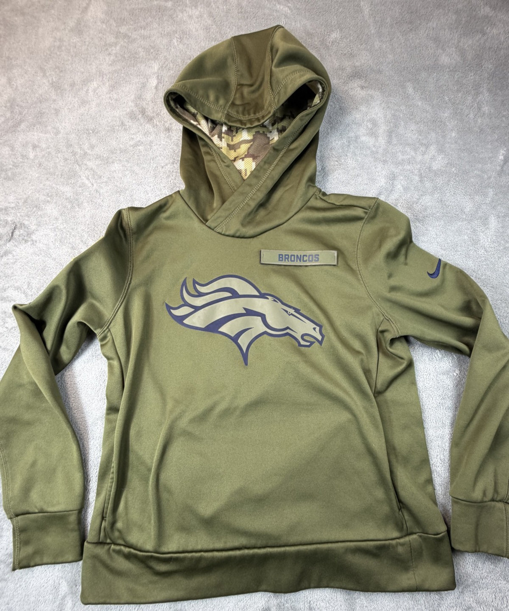 Women's Nike Denver Broncos Salute to Service Sideline Hoodie M Olive NFL Appare